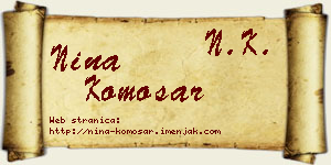 Nina Komosar vizit kartica